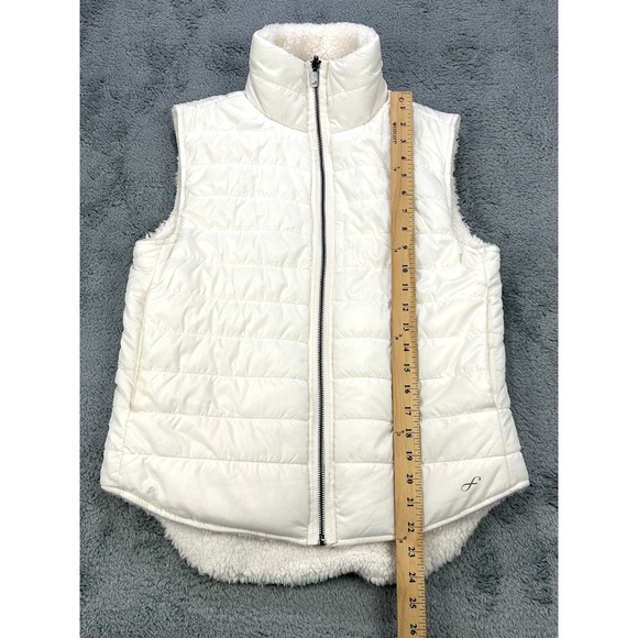 Freely Academy Sports Vest Women's XS Ivory Full Zip Reversible Sherpa Fleece A+ - Picture 3 of 11